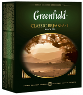 კლასიკური შავი ჩაი Greenfield Classic Breakfast ერთჯერად პაკეტებში, 100 ც