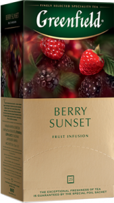 მცენარეული ჩაი Greenfield Berry Sunset ერთჯერად პაკეტებში, 25 ც