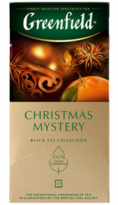 Хош иісті қара шай Greenfield Christmas Mystery в пакетиках, 25 дана