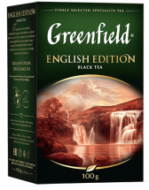კლასიკური შავი ჩაი Greenfield English Edition ფოთლოვანი, 100 გ