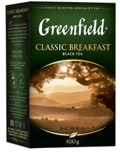 Klassik qora choy Greenfield Classic Breakfast bargli(listovoy), 100 g