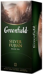 კლასიკური შავი ჩაი Greenfield Silver Fujian ერთჯერად პაკეტებში, 25 ც