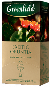 Ароматизированный черный чай Greenfield Exotic Opuntia в пакетиках, 25 шт