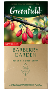 Ароматизированный черный чай Greenfield Barberry Garden в пакетиках, 25 шт