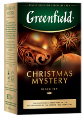 არომატიზებული შავი ჩაი Greenfield Christmas Mystery ფოთლოვანი, 100 გ