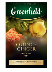 არომატიზირებული მწვანე ჩაი Greenfield Quince Ginger ფოთლოვანი, 100 გ