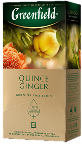 Ароматизированный зеленый чай Greenfield Quince Ginger в пакетиках, 25 шт
