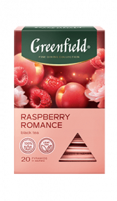 Черный чай в пирамидках Greenfield RASPBERRY ROMANCE в пирамидках, 20 шт
