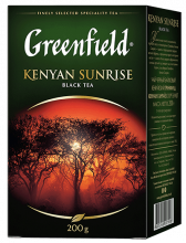 კლასიკური შავი ჩაი Greenfield Kenyan Sunrise ფოთლოვანი, 200 გ