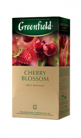 Bitki çayı Greenfield Cherry Blossom paketlərdə, 25 ədəd