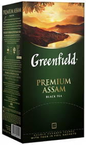 Классикалык кара чай Greenfield Premium Assam пакеттерде, 25 шт