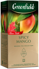 Ароматизированный зеленый чай Greenfield Spicy Mango в пакетиках, 25 шт