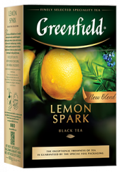 Даамдуу кара чай Greenfield Lemon Spark жалбырак, 100 г