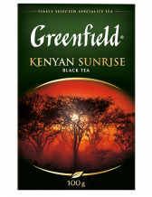 კლასიკური შავი ჩაი Greenfield Kenyan Sunrise ფოთლოვანი, 100 გ