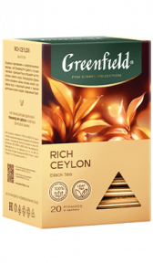 Черный чай в пирамидках Greenfield RICH CEYLON в пирамидках, 20 шт