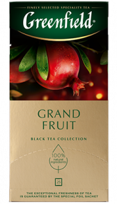 Хош иісті қара шай Greenfield Grand Fruit в пакетиках, 25 дана