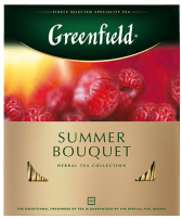მცენარეული ჩაი Greenfield Summer Bouquet ერთჯერად პაკეტებში, 100 ც