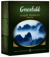Классикалык кара чай Greenfield Magic Yunnan пакеттерде, 100 шт