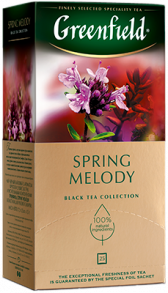 Dadlı qara çay Greenfield Spring Melody paketlərdə, 25 ədəd