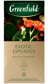 Хош иісті қара шай Greenfield Exotic Opuntia в пакетиках, 25 дана