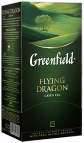 Klassik yaşıl çay Greenfield Flying Dragon paketlərdə, 25 ədəd