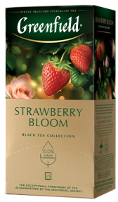 Xushbo'y qora choy Greenfield Strawberry Bloom paketlardagi, 25 dona