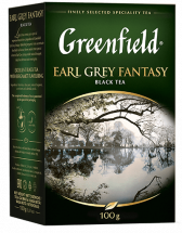 კლასიკური შავი ჩაი Greenfield Earl Grey Fantasy ფოთლოვანი, 100 გ