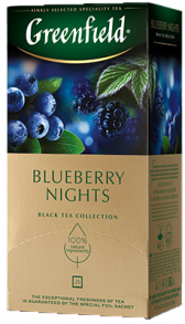 Ароматизированный черный чай Greenfield Blueberry Nights в пакетиках, 25 шт