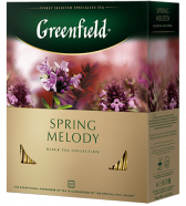 Ароматизированный черный чай Greenfield Spring Melody в пакетиках, 100 шт
