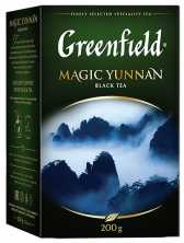 კლასიკური შავი ჩაი Greenfield Magic Yunnan ფოთლოვანი, 200 გ