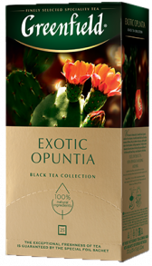 Хош иісті қара шай Greenfield Exotic Opuntia в пакетиках, 25 дана