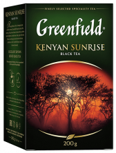 კლასიკური შავი ჩაი Greenfield Kenyan Sunrise ფოთლოვანი, 200 გ