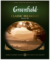 Klassik qora choy Greenfield Classic Breakfast paketlardagi, 100 dona