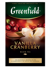 Ароматизированный черный чай Greenfield Vanilla Cranberry листовой, 100 г