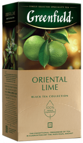 Dadlı qara çay Greenfield Oriental Lime paketlərdə, 25 ədəd