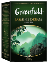 Klassik yaşıl çay Greenfield Jasmine Dream yarpaq, 200 qram