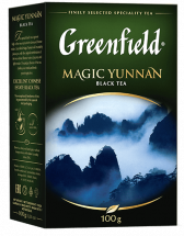 კლასიკური შავი ჩაი Greenfield Magic Yunnan ფოთლოვანი, 100 გ