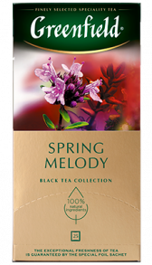Ароматизированный черный чай Greenfield Spring Melody в пакетиках, 25 шт