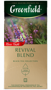 Dadlı qara çay Greenfield Revival Blend paketlərdə, 25 ədəd