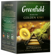 Черный чай в пирамидках Greenfield Golden Kiwi в пирамидках, 20 шт