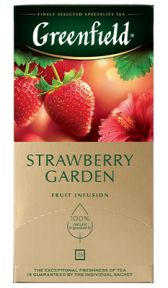 O'simlik choyi Greenfield Strawberry Garden paketlardagi, 25 dona