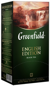 Классикалык кара чай Greenfield English Edition пакеттерде, 25 шт