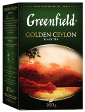 კლასიკური შავი ჩაი Greenfield Golden Ceylon ფოთლოვანი, 200 გ