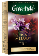 არომატიზებული შავი ჩაი Greenfield Spring Melody ფოთლოვანი, 100 გ