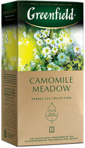 Bitki çayı Greenfield Camomile Meadow paketlərdə, 25 ədəd