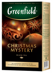 არომატიზებული შავი ჩაი Greenfield Christmas Mystery ფოთლოვანი, 100 გ