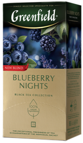 Ароматизированный черный чай Greenfield Blueberry Nights в пакетиках, 25 шт