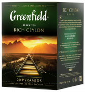 Piramidalarda qara çay Greenfield Rich Ceylon piramidalarda, 20 ədəd