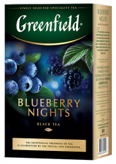 Ароматизированный черный чай Greenfield Blueberry Nights листовой, 100 г