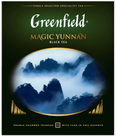 Классикалык кара чай Greenfield Magic Yunnan пакеттерде, 100 шт